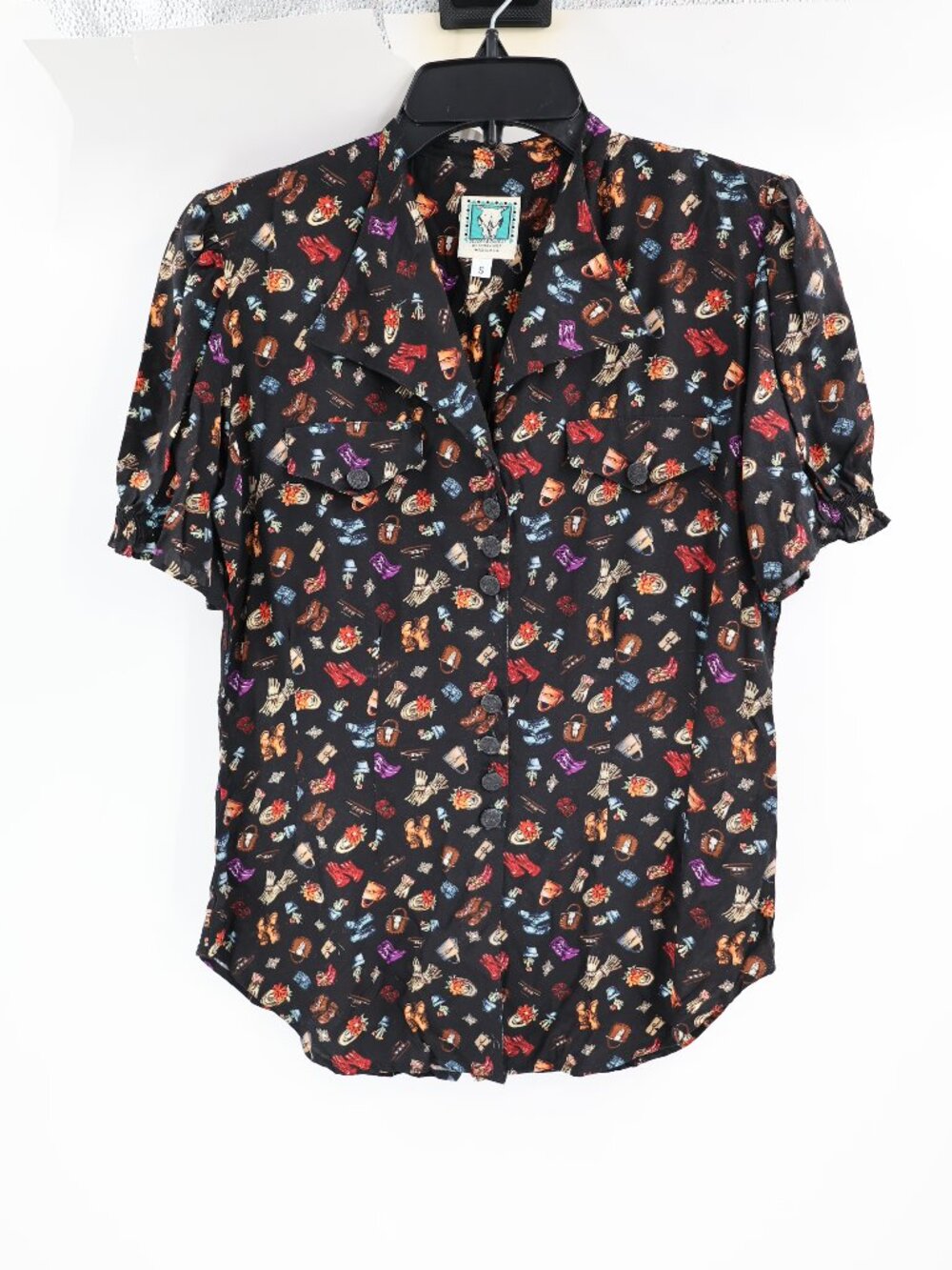 VTG Desert West By Sherry Holt Blouse Women Small Rayon western Shirt Button up - Picture 2 of 15